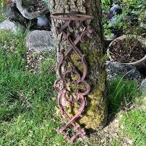 Vintage Ornate Cast Iron Wall Mounting Pot Holding Stake 29x8x7.5"